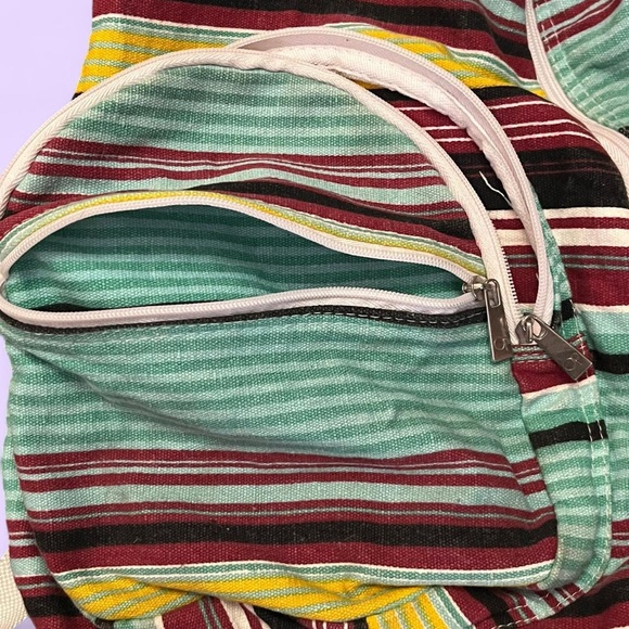 Ocean Pacific OP Striped Canvas Beach Backpack - Picture 4 of 6